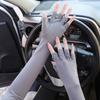 Two Fingers with Exposed Half Finger Ice Sleeves Sun Protection Anti-UV Arm Sleeves  For Women