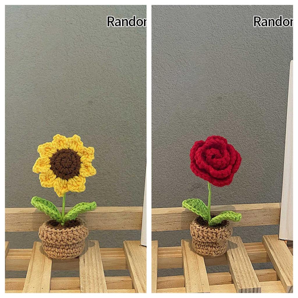 Sunflower Crochet Flowers Knitted Flower Graduation Wedding Guest Gift Artificial Flower Mother'S Day Gift Girasol