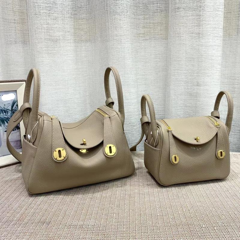 Сумка Lindi из натуральной кожи Togo Cowhide с золотой пряжкой Новая сумка Lindi Doctor Bag Direct Сумки большой вместимости