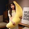 90cm Kawaii Funny Dog With Banana Plush Stuffered Dolls Long Bed Pillow Good Sleeping Pillow Baby Gifts Banana Pendant Keychain