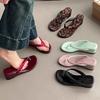 Women's Fashion Slope Heel Flip-flops Spring and Summer New Versatile Internet Celebrity Muffin Thick Sole Heightening Casual Sandals