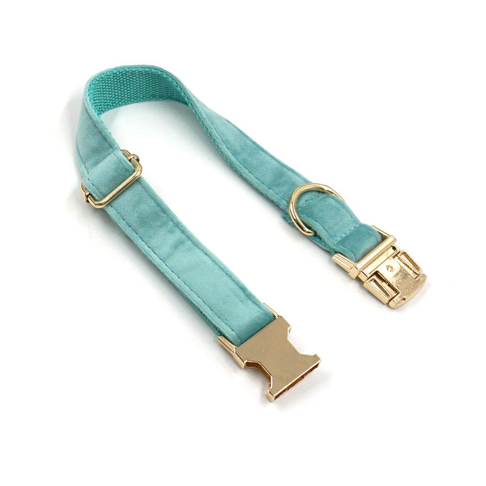 Бирюзовый ошейник-шлейка Tiffany для собаки, роскошный дизайнерский ошейник для собаки, бесплатная гравировка, регулируемый, мягкий бархатный набор шлеек для щенка