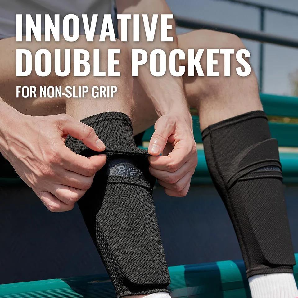 Breathable Football Shin Guard Sleeves Pocket Calf Protective Leg Sleeve Adult Soccer Shin Pad Holder 1