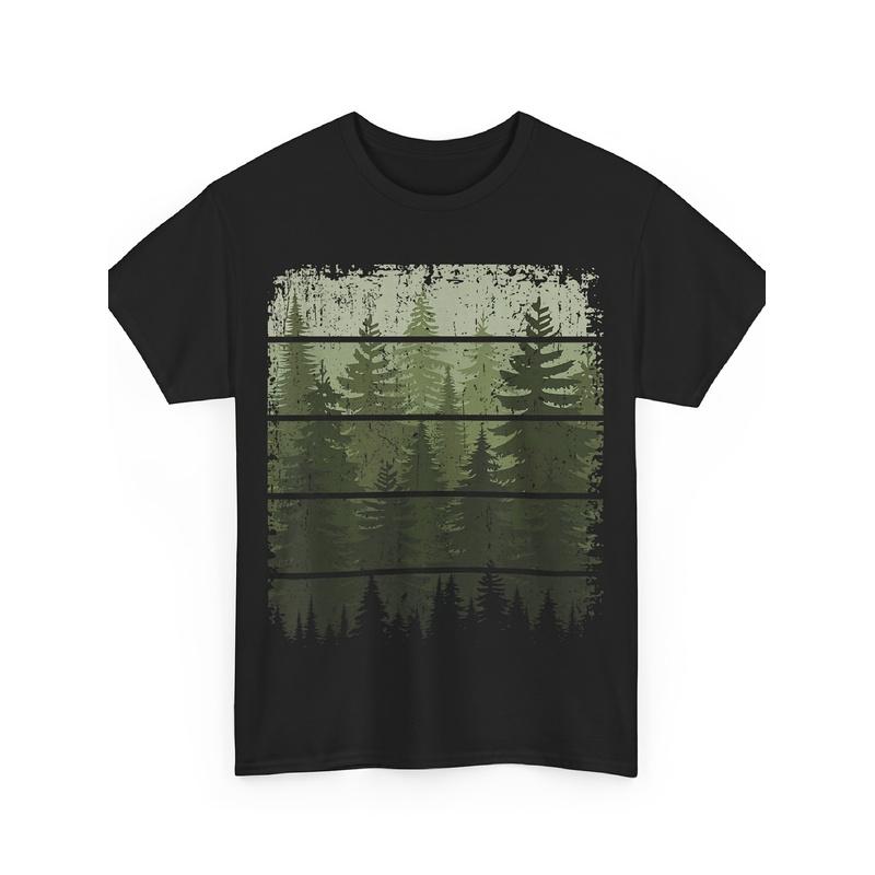 Trees Wildlife Nature Vintage Forest T-shirt Men's printed T-shirt, eye-catching street style. Made of pure cotton, with a crew neck and short