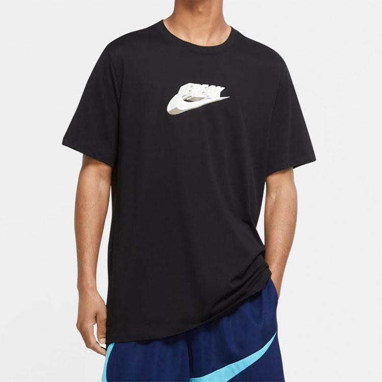 Nike Футболки Мужские Черные С Круглым Вырезом Умеренный Прямой Крой CV1096-010