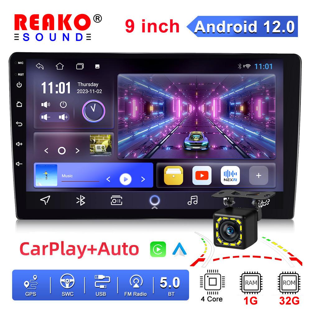 Reakosound Android Double Din 9" HD 1080P Car Radio Car MP5 Player WIFI GPS Bluetooth FM Radio Mirror Link AHD Rear View