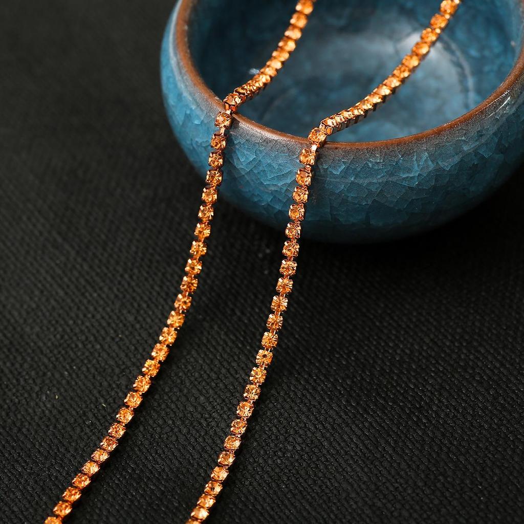 1Yard/lot Sewing Crystal Rhinestone Chain Silver Base Claw Gule On Rhinestone Trim DIY Beauty Clothes Accessories