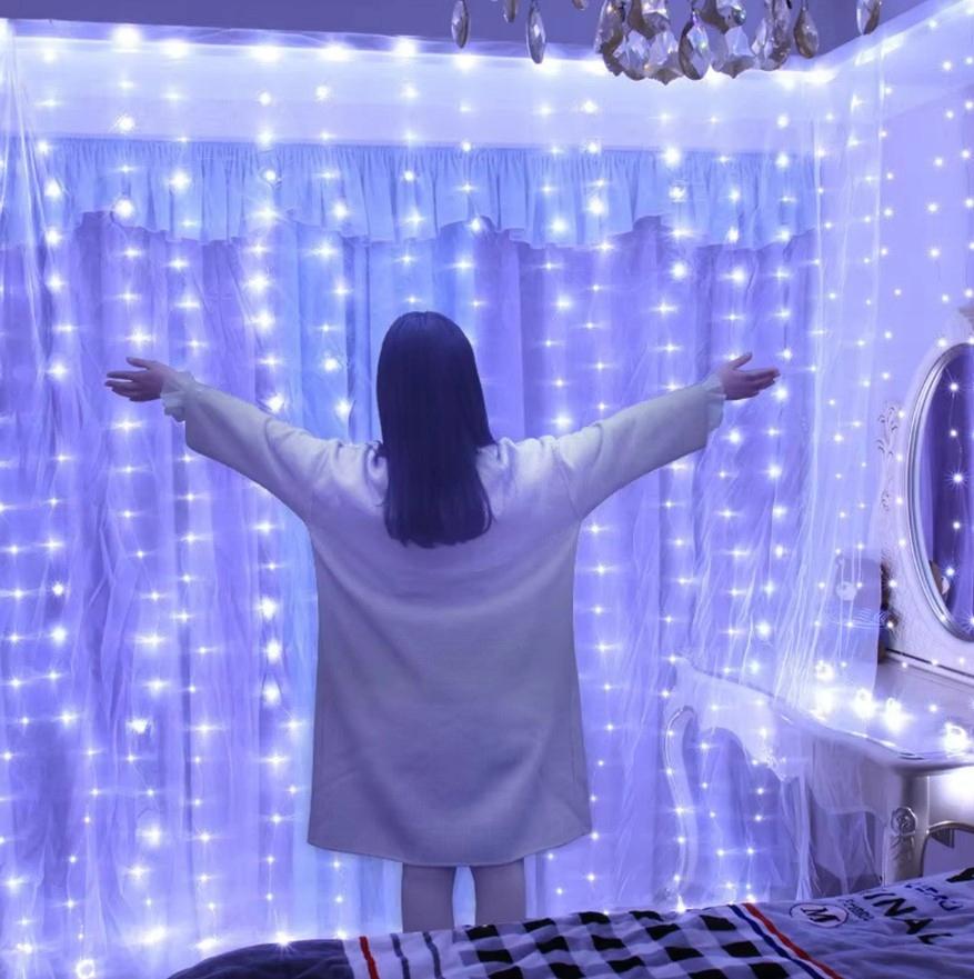 Garland Light Curtain for Window 3X3M Cold Color