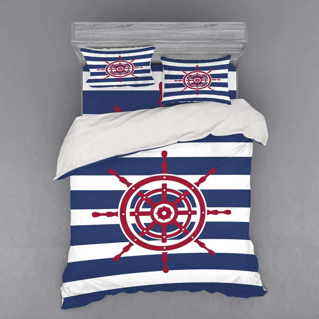 Пододеяльник с рулем для взрослых, размер Queen, легкий, для спальни, 2 наволочки, 1 пододеяльник, без одеяла