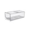 Fridge Organizer Bins With Pull Out Drawer Stackable Refrigerator Drawers ,Clear Cabinet Organizers For Kitchen Pantry Bedroom Closet Produce Storage