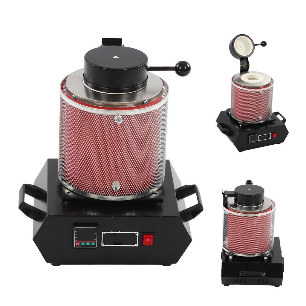 3KG Electric Furnace Smelter Red 3KG Gold Melting Furnace Electric Smelting Furnace Smelter for Jewelry Metal Gold Silver