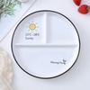 Ceramic 8 Inch One-person Food Household Breakfast Tableware Children Weight Loss Quantitative Three-divided Dinner Plate