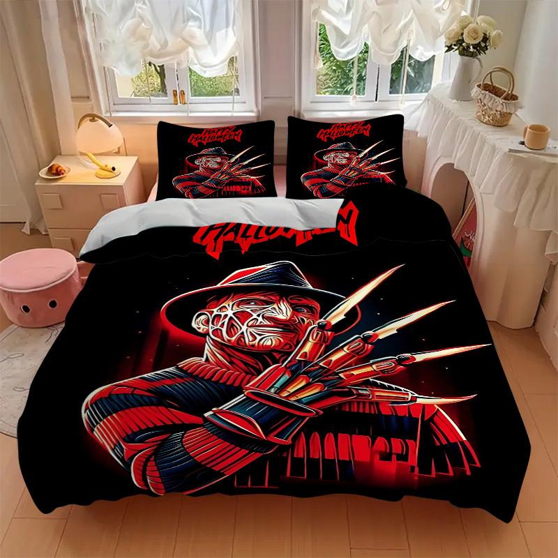 3pcs A Nightmare on Elm Street Bedding Set, Soft Polyester Duvet Cover and Pillowcases Seasons all suitable, Design for Bedroom L1003069