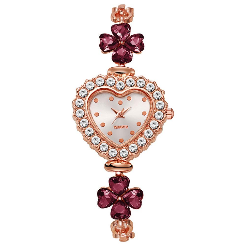 with Adjustable Bracelet Heart Shaped Watch Diamond Studded Watch Strap Wrist Decoration Gift