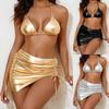 2025 Зарубежный Блестящий Облегающий Комплект Бикини - Сексуальный Клубный Горячий Стиль