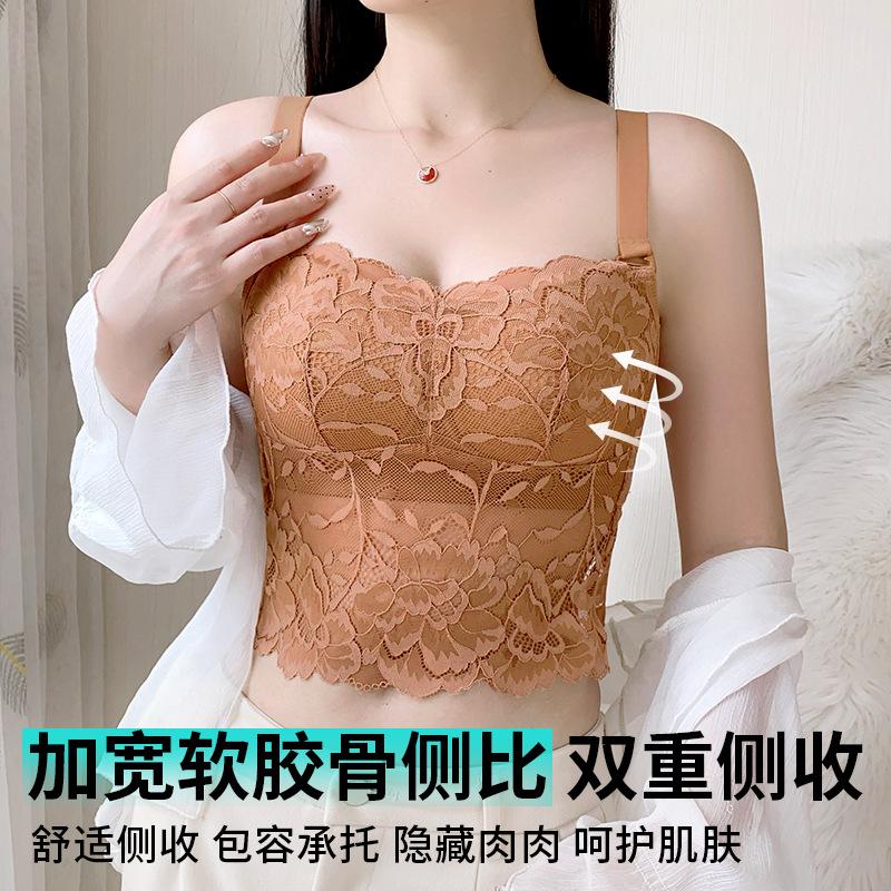 Sexy beautiful back tube top adjustment underwear women's lace collection breast anti-sagging gathering bra sexy beautiful back bra