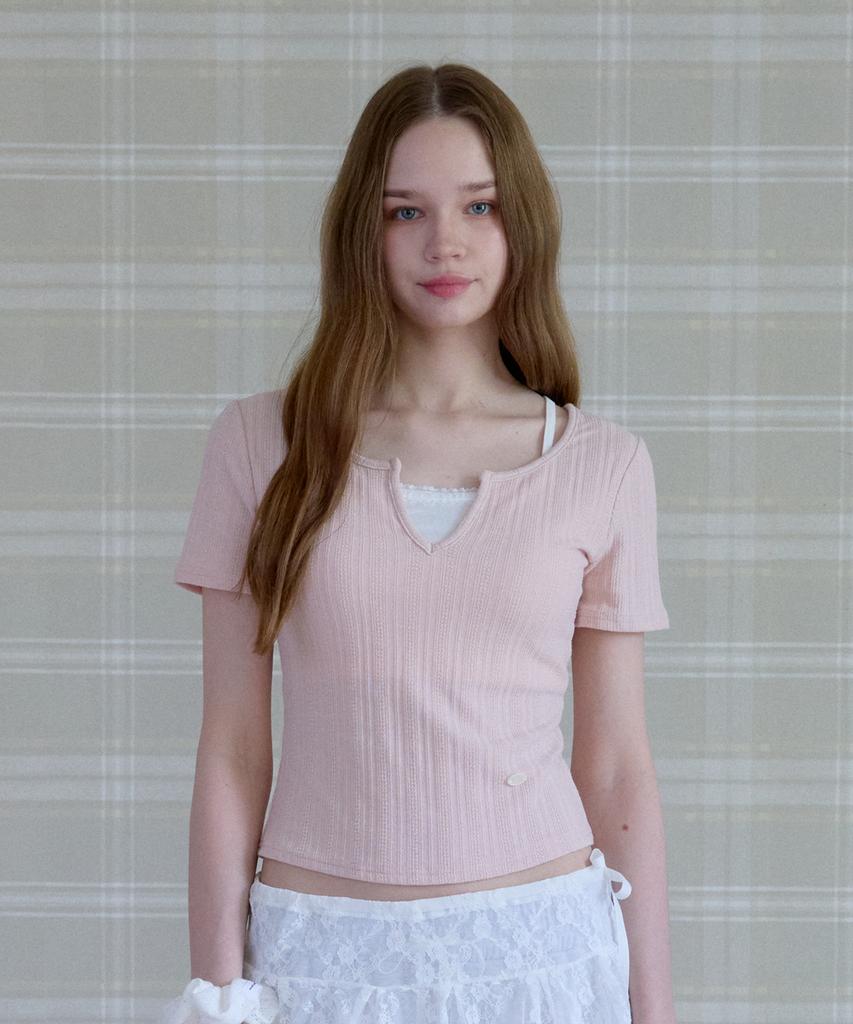 PINK PINEAPPLE Tender Ribbon Layered T-Shirt_Pink