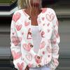 Женская повседневная мода с принтом, длинный рукав, кардиган, куртка на пуговицах