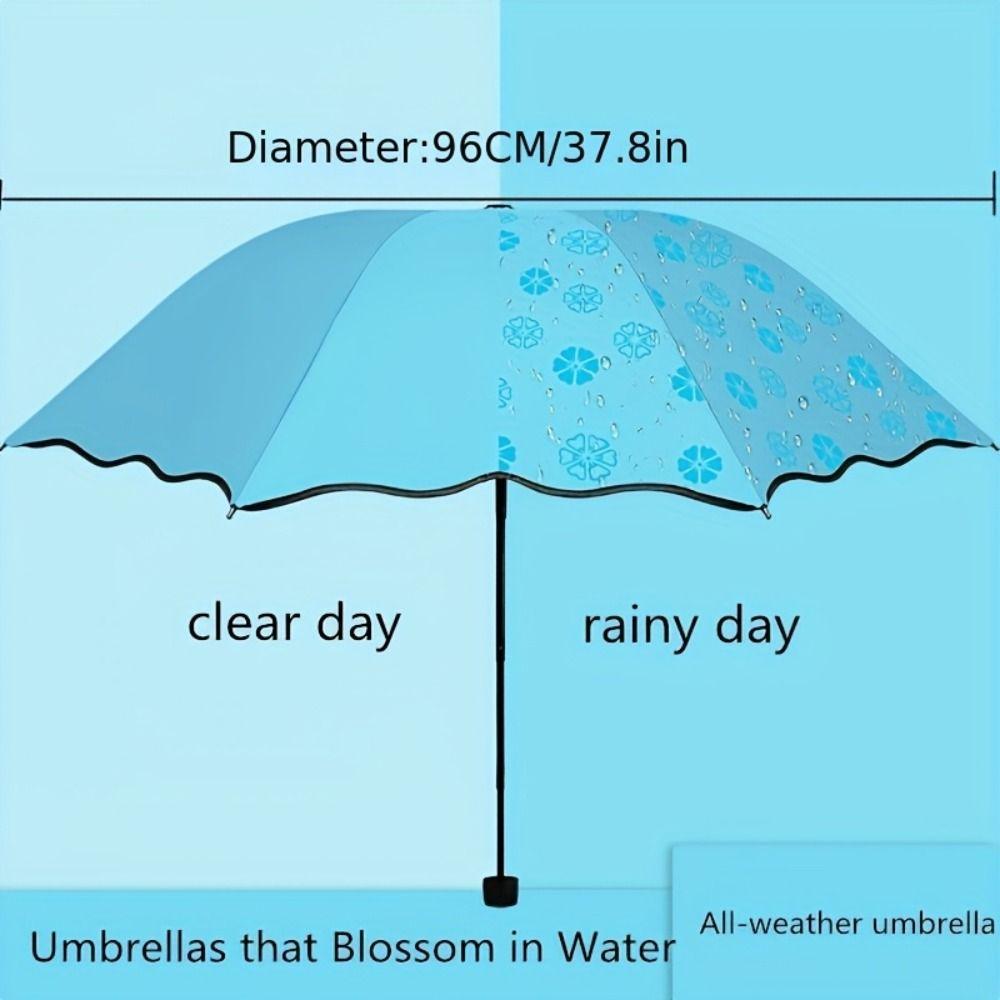 UV Protection Portable Sunshade Bloom In Water Women's Parasol Folding Rain Umbrella Travel