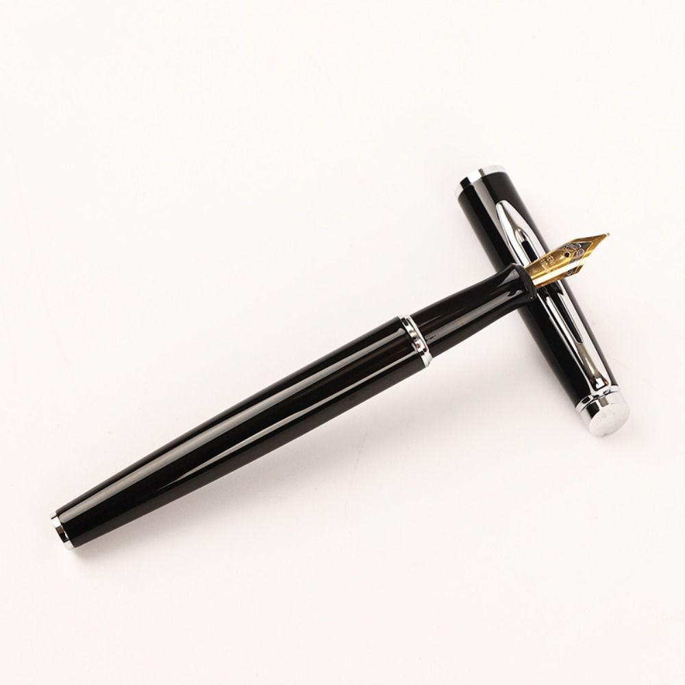 Перьевая ручка для письма, гладкая черная классическая ручка, твердая ручка для офиса