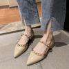 Women's Low Heels Slingback Shoes Woman Spring Summer Flats Elegant Party Sandals Sexy Rivet Dress Loafers Luxury Urban Trendyol