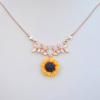 Cute Sunflower Leaf Branch Pendant Women Clavicle Necklace Jewelry Birthday Gift