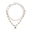 Ingemark 2Pcs/Set Trendy Creative Coconut Husk Starfish Pendant Necklace For Men Punk Hip Hop Clavicle Chain Jewelry Accessories