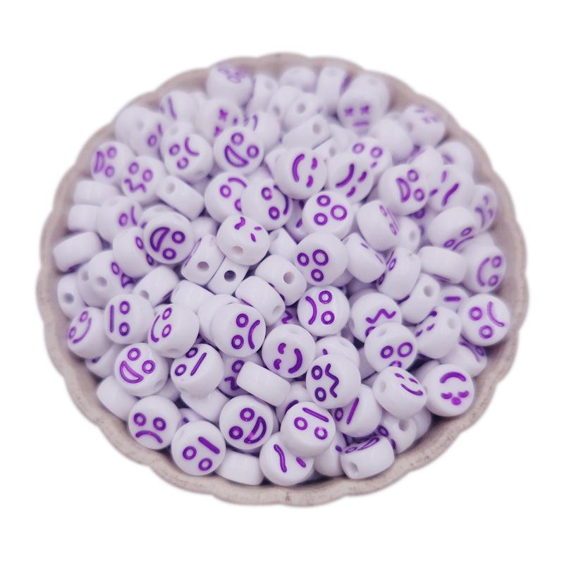 50 шт., эмодзи, смайлик, улыбающееся и плачущее лицо, свободные акриловые бусины овальной формы, разноцветные подвески, аксессуары для изготовления ювелирных изделий своими руками