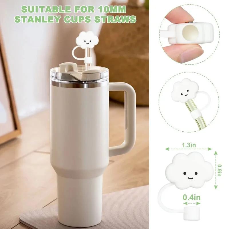 Straw Covers Cute Cloud Shape Suction Tube Cover Silicone Straw Tips Covers Reusable Straw Protectors Party Drinks Tube Dust Cap