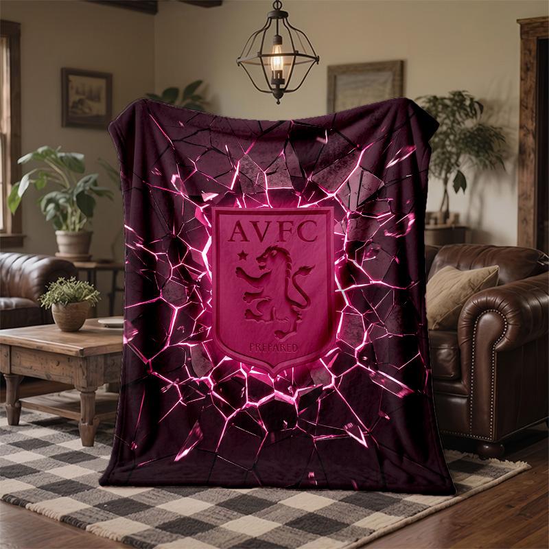 Aston Villa Football Print Flannel Blanket Soft Warm Sofa Bed Throw Blanket For Home Office Bedroom