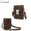 CONTACT'S Crazy Horse Leather Sling Bag For Men Small Crossbody Bag Casual Men Shoulder Bag High Quality Cellphone Bag