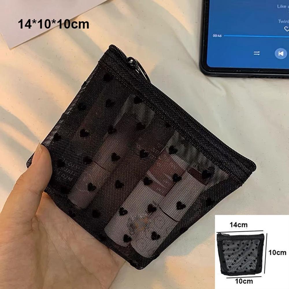 Multifunction Women Cosmetic Storage Pouch Heart Transparent Ladies Toiletry Storage Bag