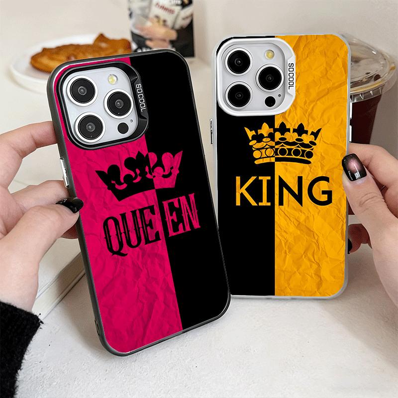 Тема "Король и Королева" Ударопрочный чехол для телефона iPhone 17 Air 16 16E 15 Pro Max 14 Plus 13 Mini 12 Задняя крышка Противоударный Fundas