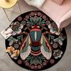 Bohemian Farmhouse Round Area Rug Soft Non-Slip Floor Mat Colorful Floral Ethnic Geometric Pattern Carpet for Bedroom