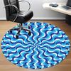 1pc Blue Waves Pattern Chair Carpet for Office Non-Slip, Machine Washable Rug for Office, Room - Holiday Decor, Machine Made yy251016033