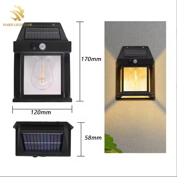Intelligent Solar Night LED Wall Lamp with Motion Sensor Square Style Waterproof for Courtyard Garden Outdoor Wall Light