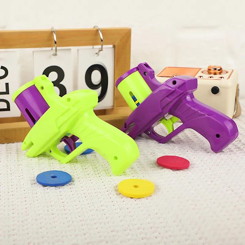 Childs Turnip Shooting Saucer Disc Toys Soft Foam Disc Launcher Flying Shooter Kids Outdoor Games for Kids 6