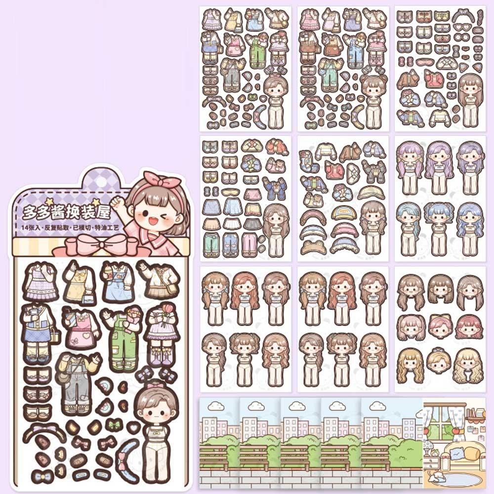 Papper Girls Dress Up Декоративные наклейки Многоцветные наклейки для детских книг