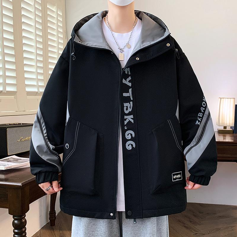 Весенние и осенние куртки Мужская новая рабочая одежда Куртки с капюшоном Мужские куртки Подростковые студенческие универсальные платья