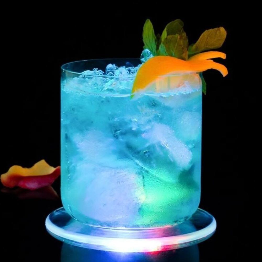 Super Thin LED Cup Coaster Colorful Cocktail Coaster Light Emitting Drink Coaster Stall Light