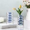 Creative Nordic Colorful Double-layer Glass Vase Transparent Hydroponic Dried Flower Vase Simple Restaurant Desktop Decor