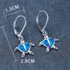 New Light Luxury Style Gold Platinum Heart Shaped Blue and White Turtle Ear Buckle for Women