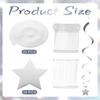 20 PCS Silver Hanging Stars for Ceiling, Silver Star Streamers Foil Swirls Party Decorations for Ceiling Graduation Wedding Baby Shower Party