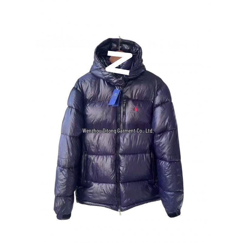 RL Военная лошадь Вышитая ветрозащитная водоотталкивающая пуховая куртка с капюшоном для мужчин и женщин