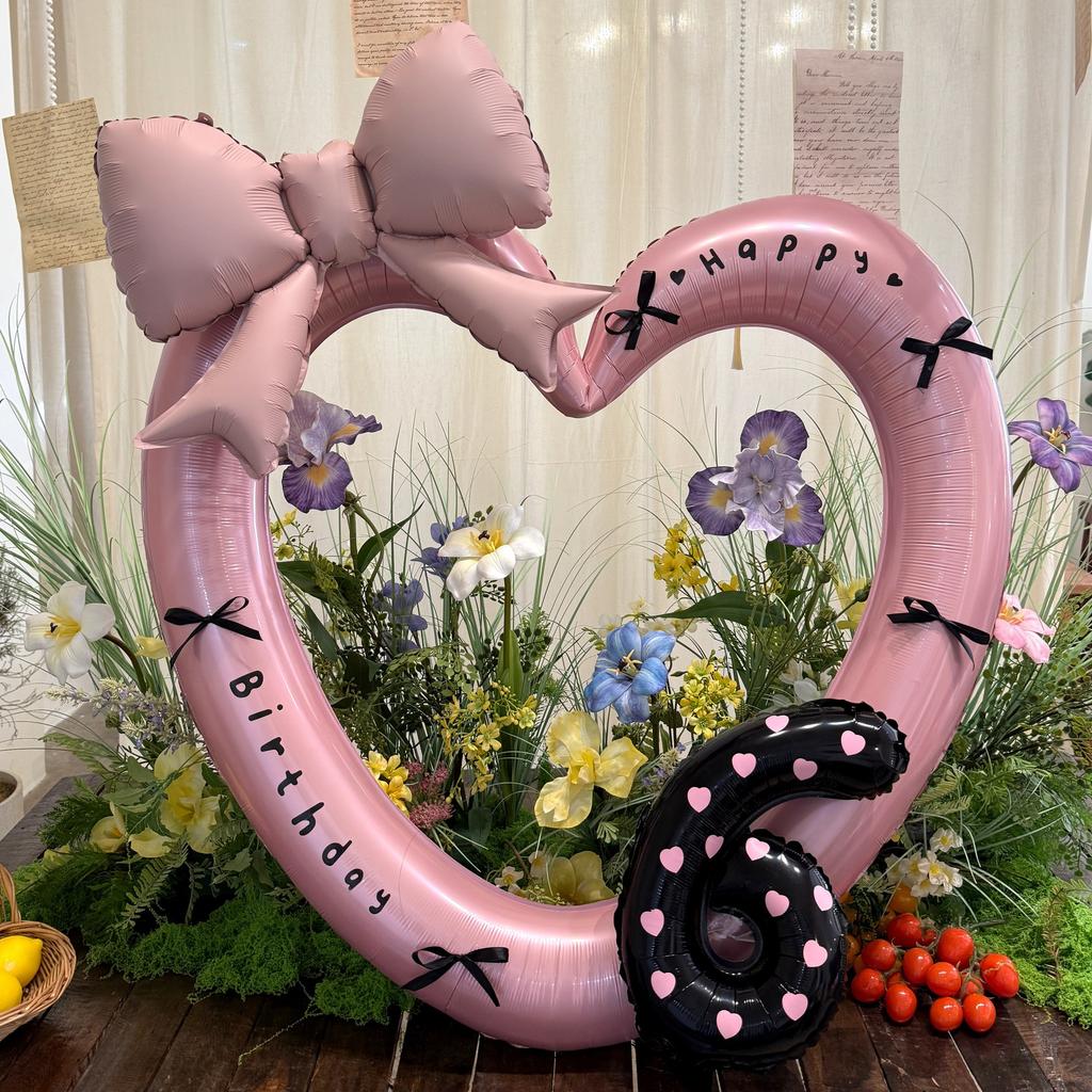 40-дюймовый розовый фольгированный шар в форме сердца, черный цифровой алюминиевый декор для вечеринки по случаю дня рождения, украшение для детского праздника, подарок для девочек на свадьбу, реквизит для детского праздника