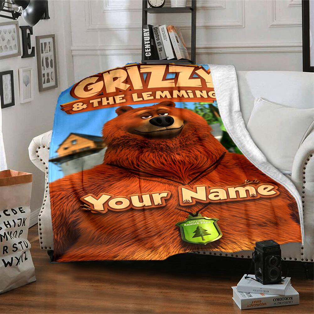 Grizzy & Lemmings Personalized Text Blanket Gift Customizable Blanket Durable Comfort Perfect for Seaside Bed Livingroom Home Decor