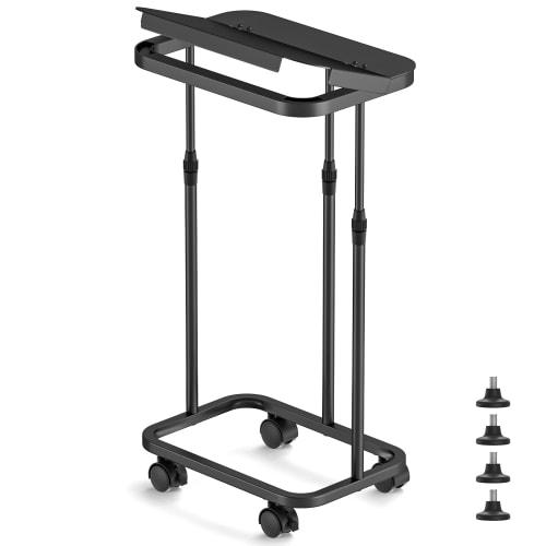 Side-opening Trash Bag Holder, 45L Trash Can, Adjustable Height, Fits 20L To 90L Bags, Slim Design with Casters, Trash Bag Stand, Plastic Bag Holder W