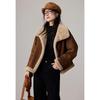VICTORIA&VERA Women's Winter Retro Toggle Button Faux Fur Short Coat V9019W12