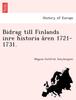 Книга Bidrag Till Finlands Inre Historia a Ren 1721-1731.