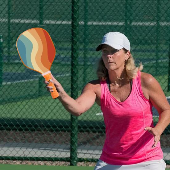 Деревянная ракетка для пиклбола с резиновым краем, эргономичная ручка, спортивные аксессуары для пиклбола на открытом воздухе